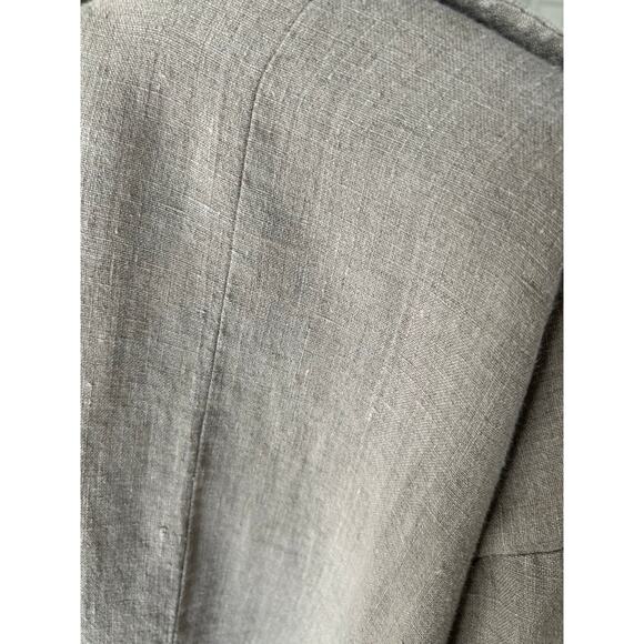 FLAX Long Linen Jacket Duster Natural Beige Women's Small Minimalist Lagenlook - Picture 12 of 12